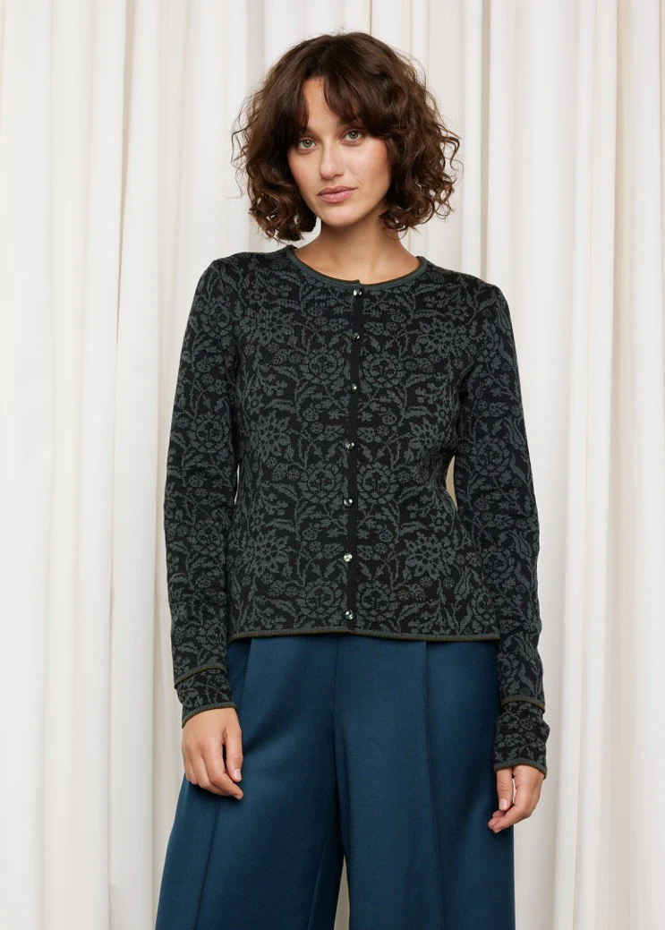 Oleana Heritage Cardigan Signe in Schwarz