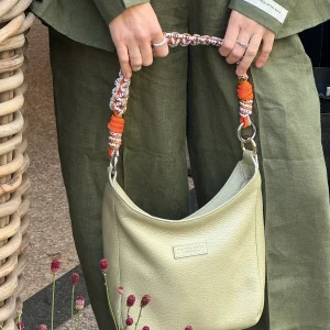 TIEFENBACHER LEHMANN Makramee Strap Cannes in Orange / Rosa