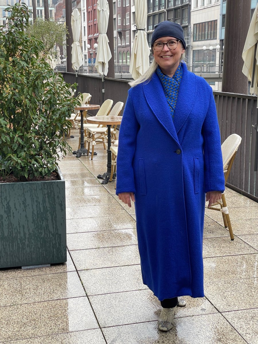 Backstage Wollmantel lang in Royalblau – Bild 5