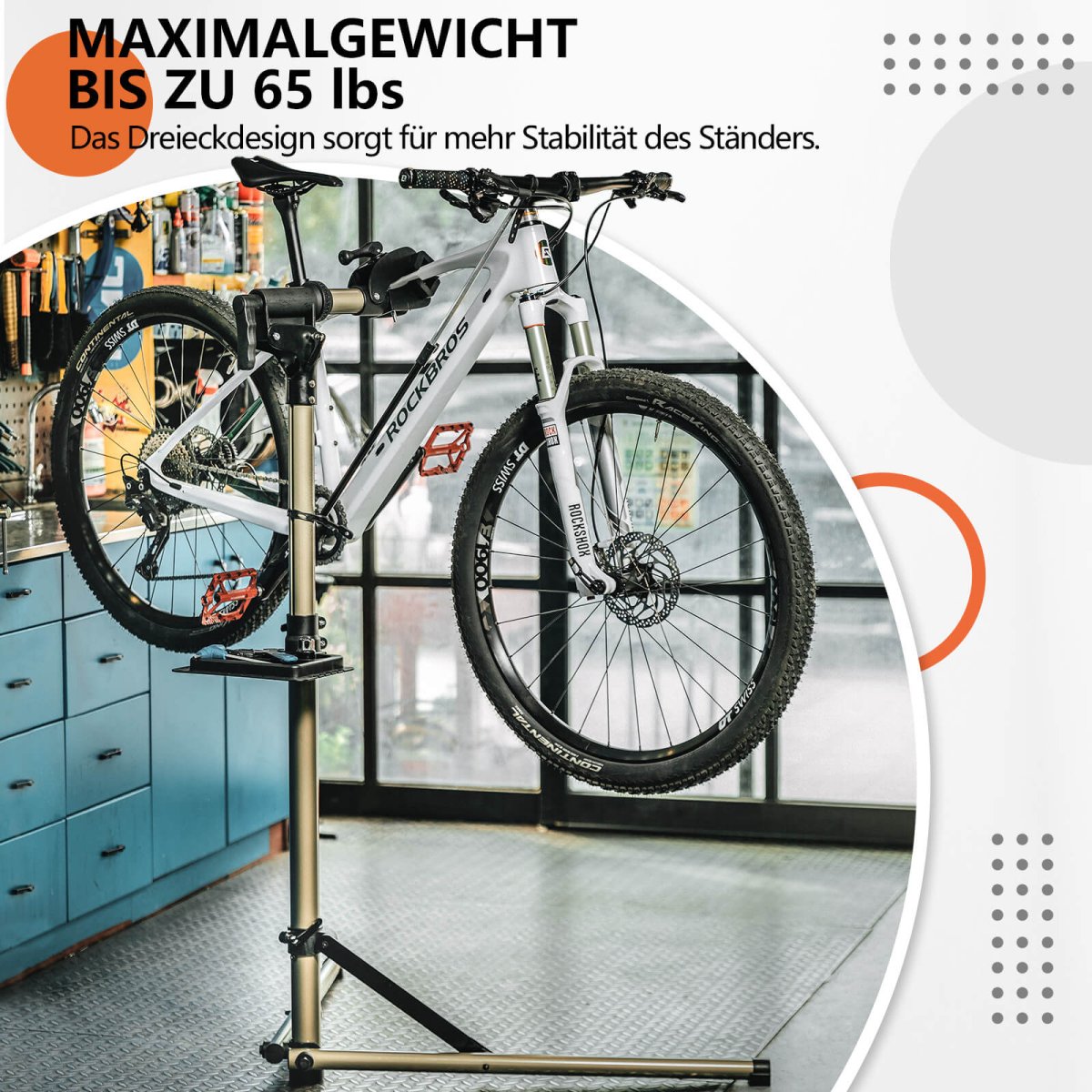 ROCKBROS Fahrrad Montageständer Fahrradhalter 65lbs für MTB Rennrad E-Bike – Bild 3