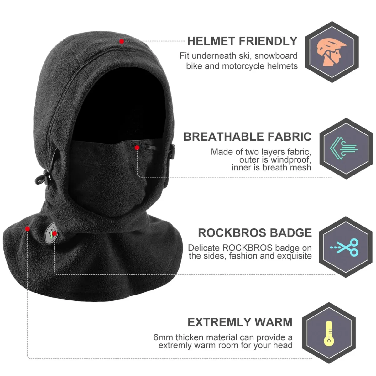 Winter Balaklava für Männer & Frauen - Thermische Gesichtsmaske mit 3D-Design, wind- und kälteisolierend – Bild 4