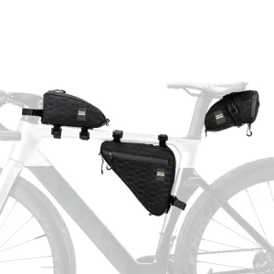 ROCKBROS Fahrradtasche Set Rahmentasche*2+Satteltasche*1 mit Verstellbarer Schultergurt 1,2L